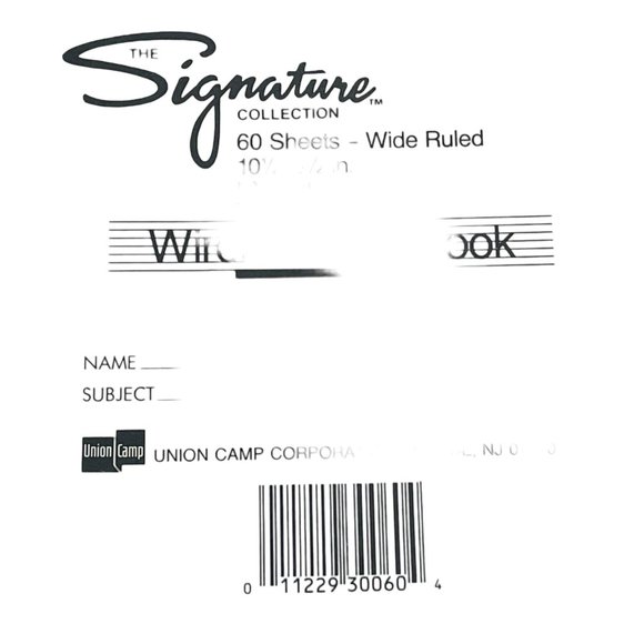 Vintage Union Camp 3 Hole Signature Collection Wireless Wide Rule Paper Notebook - Picture 3 of 12